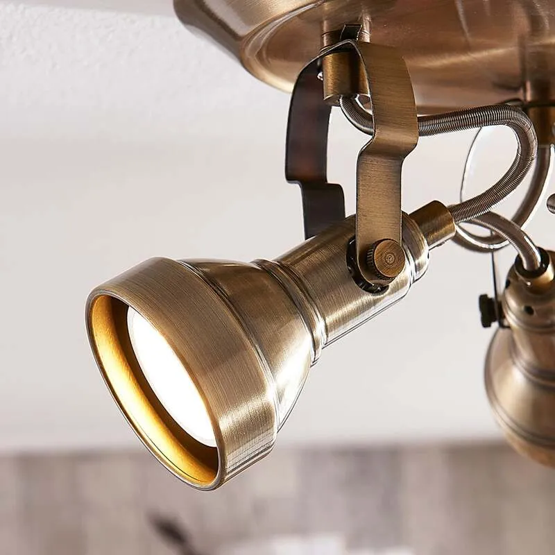 B-Ware Lindby Deckenlampe Perseas LED Lampe Leuchte dimmbar altmessing Ø22cm 3-flg