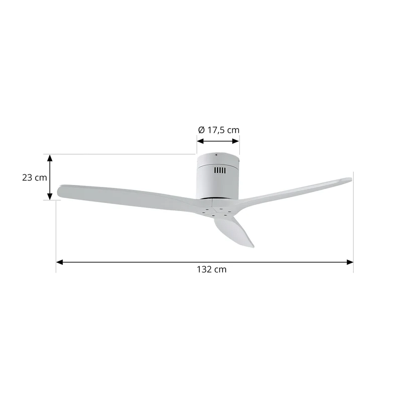 B-Ware Lucande Deckenventilator Vindur DC leise Holzflügel weiß 132cm für Räume bis