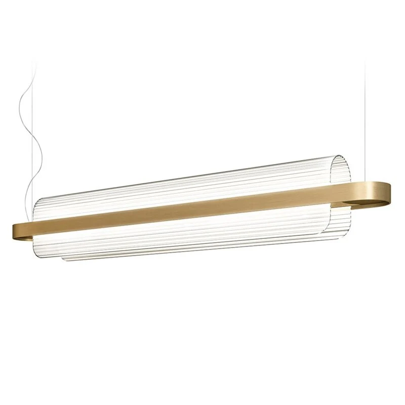 B-Ware Kundalini Pendelleuchte Hängelampe LED messing weiß Glas dimmbar warmweiß modern