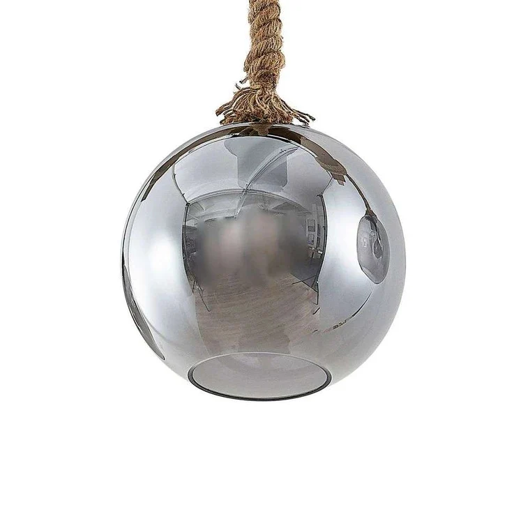 B-Ware Lucande Mevan Hängeleuchte mit Holzbalken smoke Deckenlampe Pendelleuchte E27