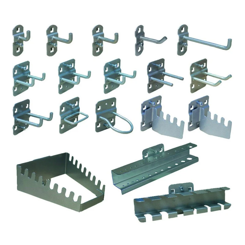 B-Ware STIER Hakensortiment 18-teilig Metall Handwerk Industrie RAL 9006 Wandhaken
