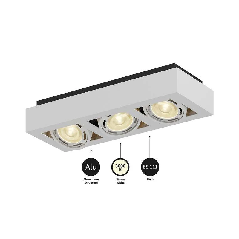 B-Ware Arcchio Deckenlampe Ronka LED Deckenstrahler 3-flammig dimmbar weiß 50cm Leuchte
