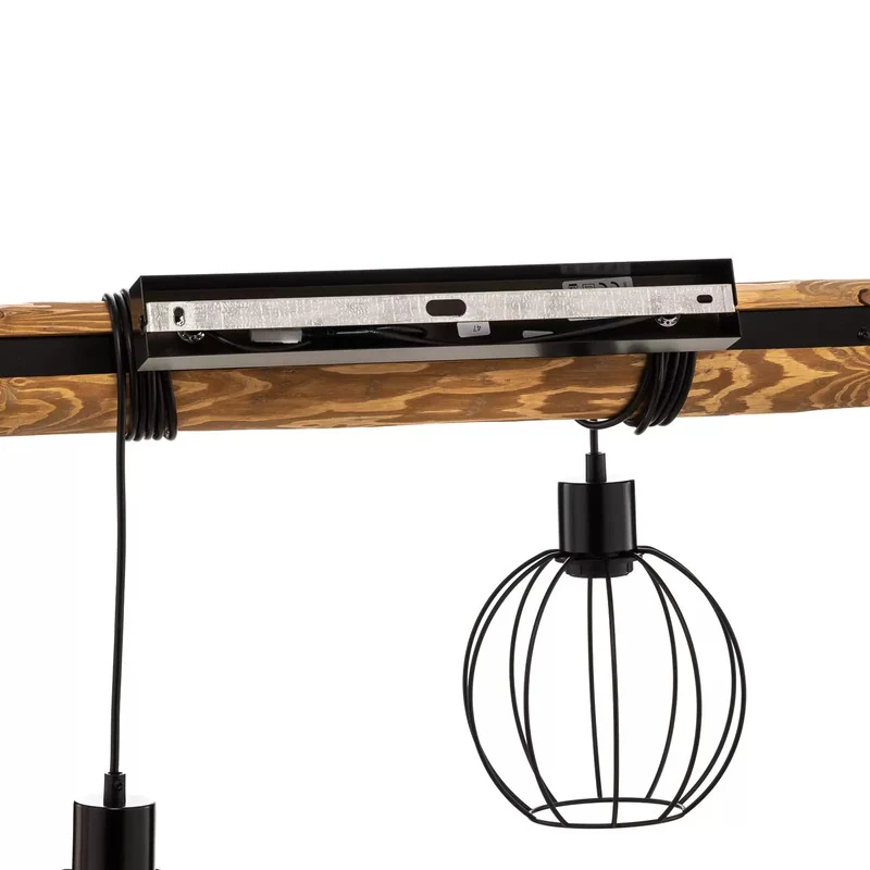 B-Ware Deckenleuchte Karou, 6-flammig kiefer Deckenlampe Pendellampe Pendelleuchte E27