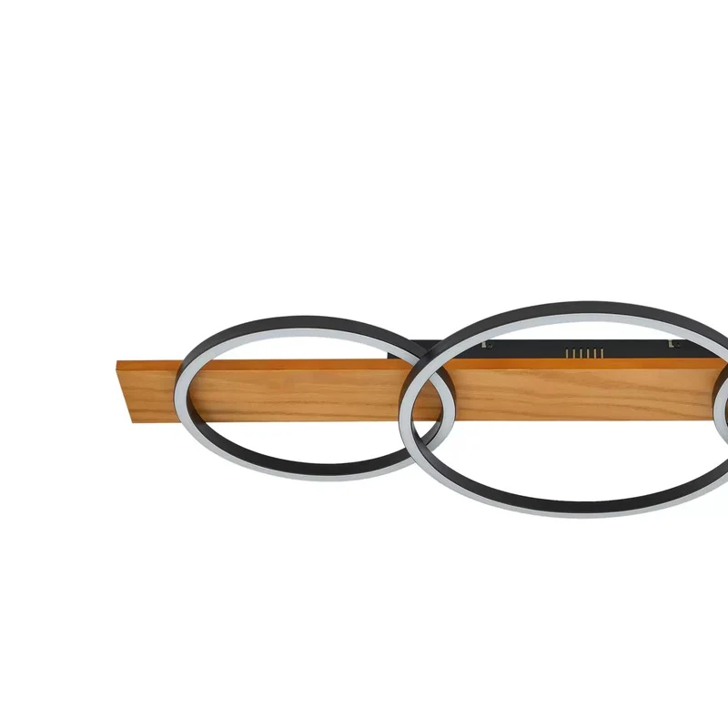 B-Ware Lindby Deckenleuchte Deckenlampe LED Lampe Galad schwarz Holz dimmbar 98 cm