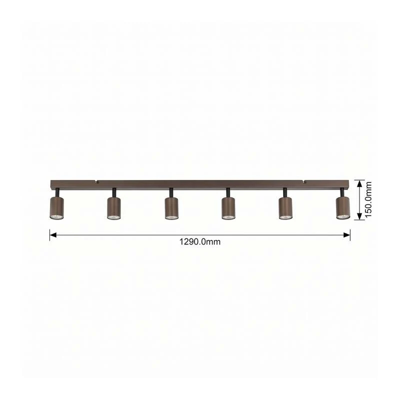 B-Ware Deckenspot Top justierbar braun sechsflammig linear Deckenlampe Lampe Leuchte