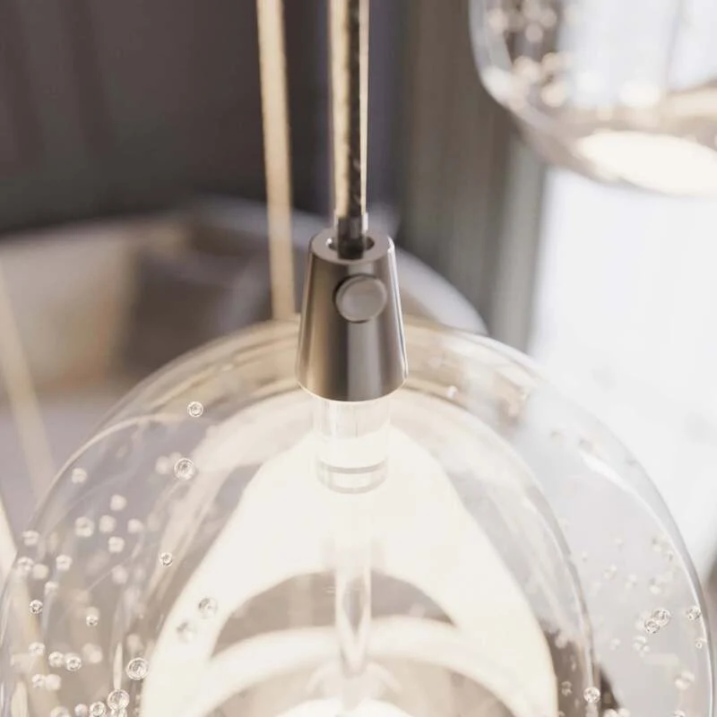 B-Ware Lucande Hayley LED-Hängeleuchte Hängelampe Lampe Wohnzimmerlampe 9-flammig chrom