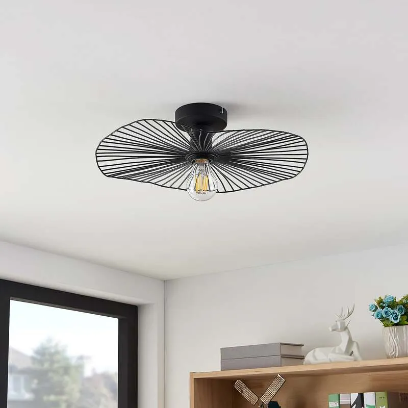 B-Ware Lindby Deckenleuchte Ruota LED Lampe Leuchte dimmbar schwarz Ø40cm 11cm hoch