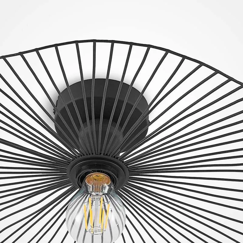 B-Ware Lindby Deckenleuchte Ruota LED Lampe Leuchte dimmbar schwarz Ø40cm 11cm hoch