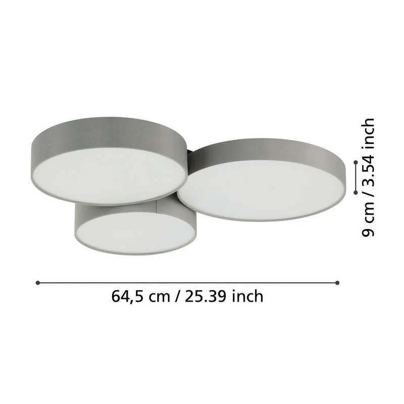 B-Ware EGLO connect Deckenleuchte Barbano-Z LED dimmbar grau 60,5x56,5cm Smart Home