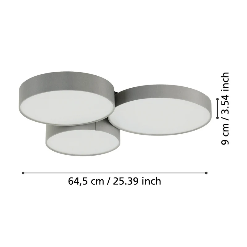 B-Ware EGLO connect Deckenleuchte Barbano-Z LED dimmbar grau 60,5x56,5cm Smart Home