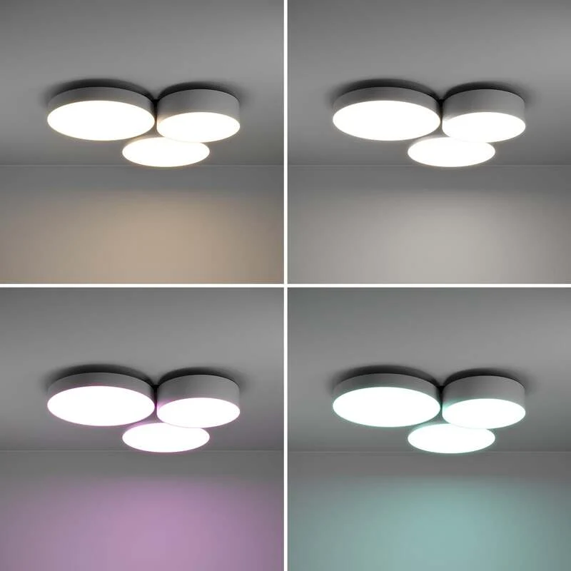 B-Ware EGLO connect Deckenleuchte Barbano-Z LED dimmbar grau 60,5x56,5cm Smart Home