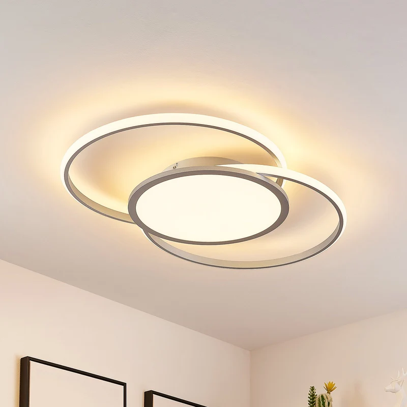 B-Ware Lucande Deckenleuchte Deckenlampe LED Senne Silber Leuchte Lampe Wohnzimmer Mode
