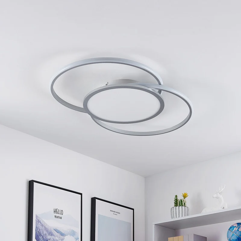 B-Ware Lucande Deckenleuchte Deckenlampe LED Senne Silber Leuchte Lampe Wohnzimmer Mode