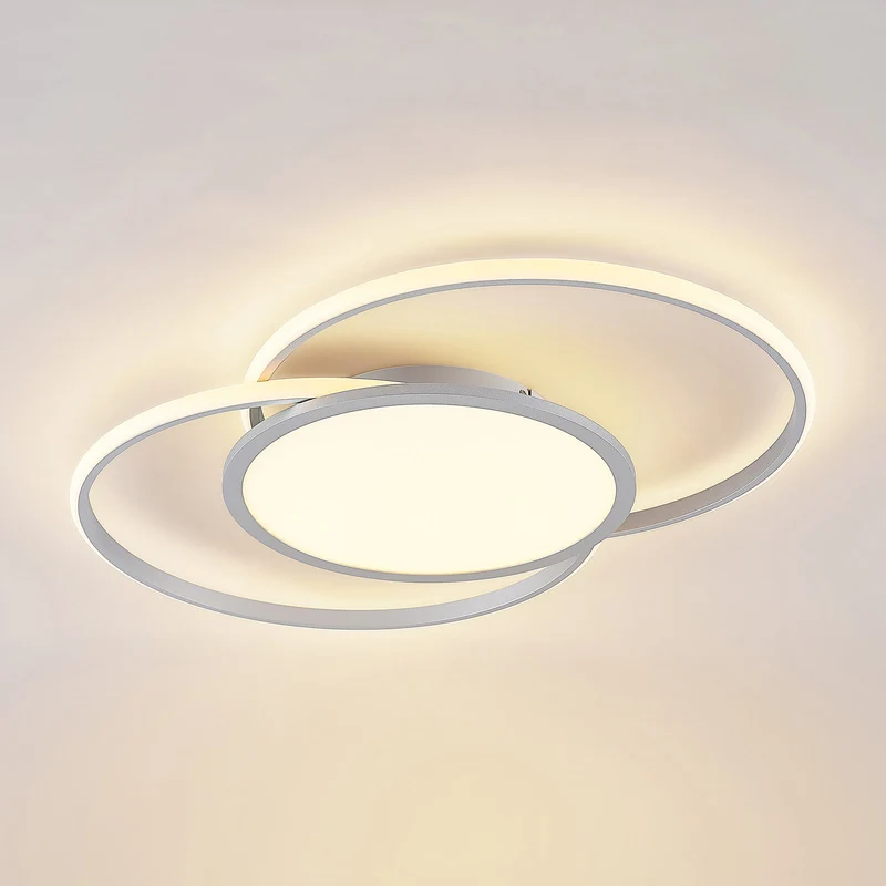 B-Ware Lucande Deckenleuchte Deckenlampe LED Senne Silber Leuchte Lampe Wohnzimmer Mode
