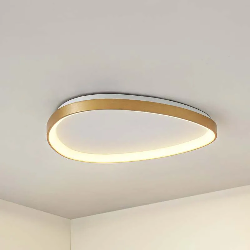 B-Ware Lucande Deckenleuchte Deckenlampe LED gold Asken dimmbar Aluminium Acryl 61 cm