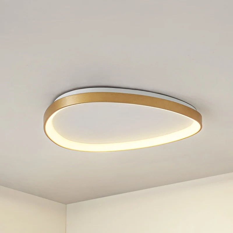 B-Ware Lucande Deckenleuchte Deckenlampe LED gold Asken dimmbar Aluminium Acryl 61 cm