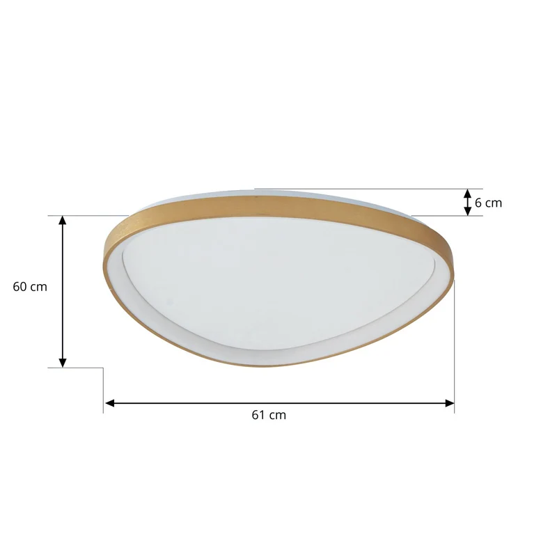 B-Ware Lucande Deckenleuchte Deckenlampe LED gold Asken dimmbar Aluminium Acryl 61 cm