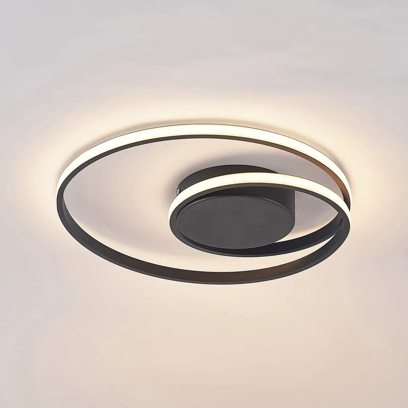 B-Ware LED Deckenleuchte Lampe Youna schwarz Lindby Alu dimmbar Lichtspender Deckeneuch
