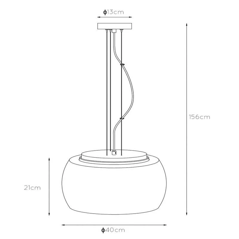 B-Ware Lucide Hängeleuchte Pendelleuchte Olivia Glas rauchgrau schwarz E27 LED Ø 40 cm