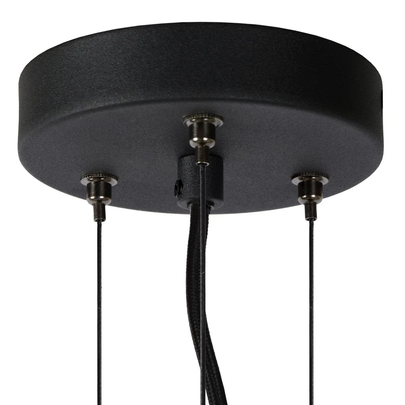 B-Ware Lucide Hängeleuchte Pendelleuchte Olivia Glas rauchgrau schwarz E27 LED Ø 40 cm