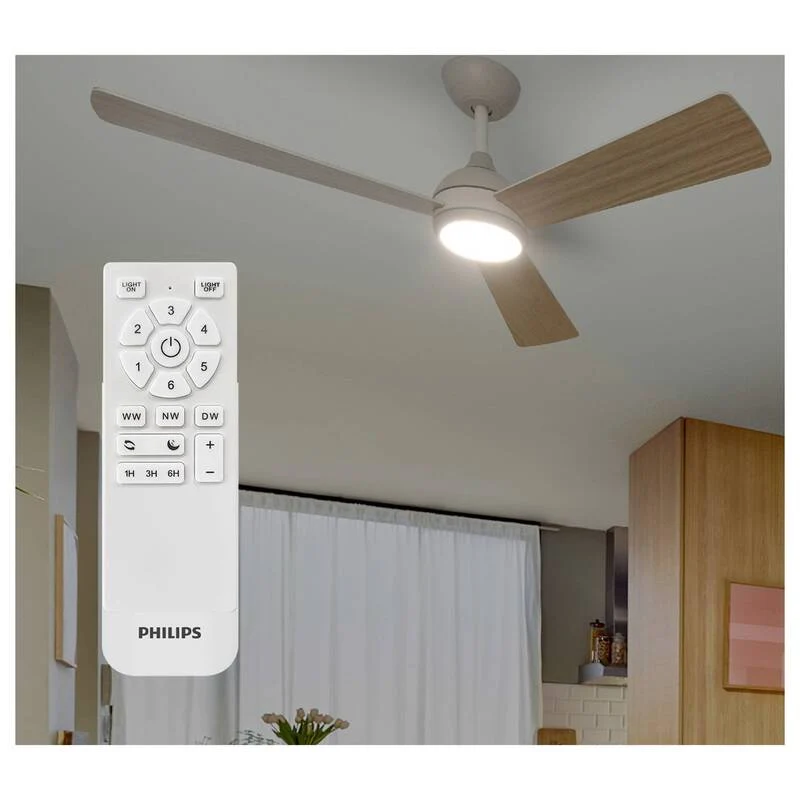 B-Ware Philips Deckenventilator Civx mit Fernbedienung 32W 170m³/min LED braun weiß