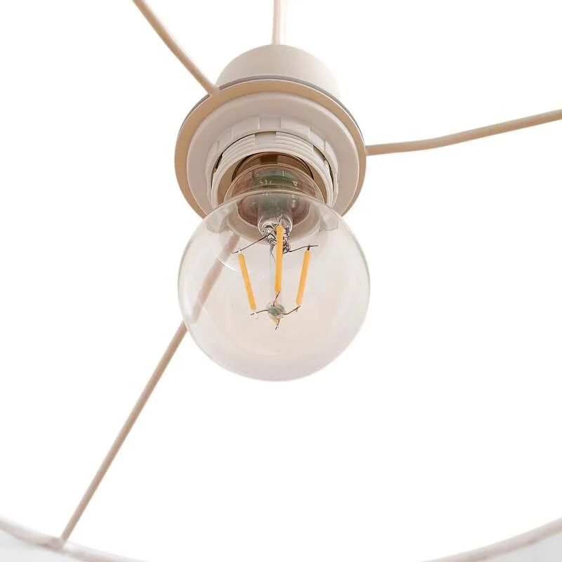 B-Ware Lindby Hängeleuchte Libbie 45 cm creme Textil dimmbar E27 15 W IP20
