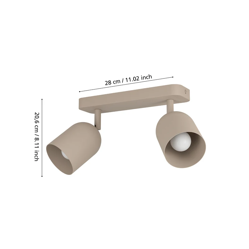 B-Ware Eglo Deckenstrahler Tilston LED Strahler dimmbar Stahl beige 28x8 Leuchte Lampe