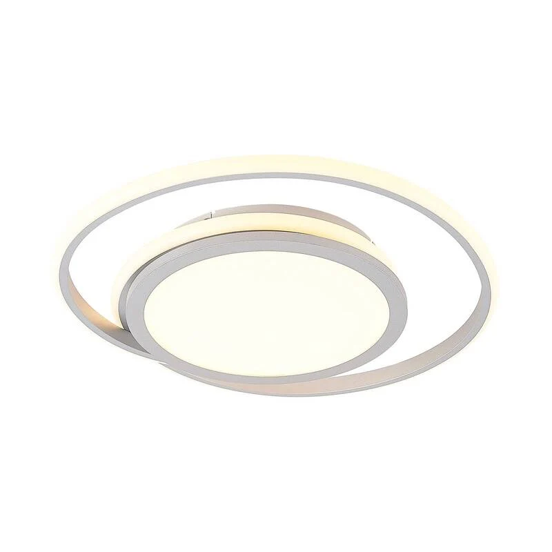 B-Ware Lucande Deckenleuchte Deckenlampe LED Noud silber Aluminium dimmbar 49 cm