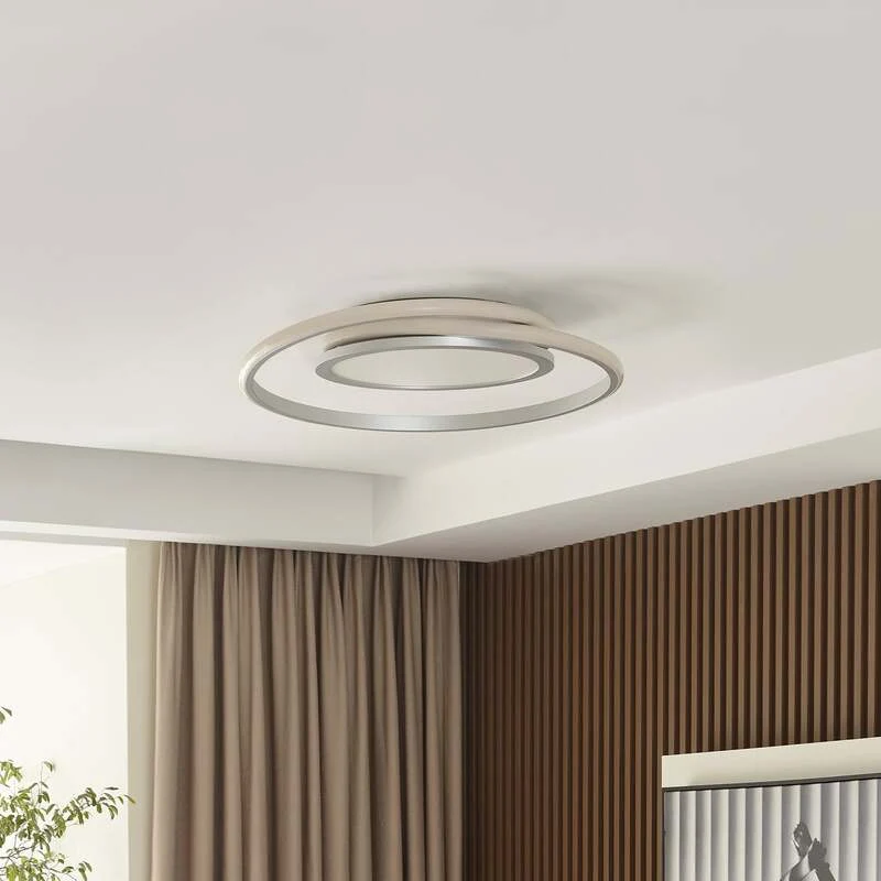 B-Ware Lucande Deckenleuchte Deckenlampe LED Noud silber Aluminium dimmbar 49 cm
