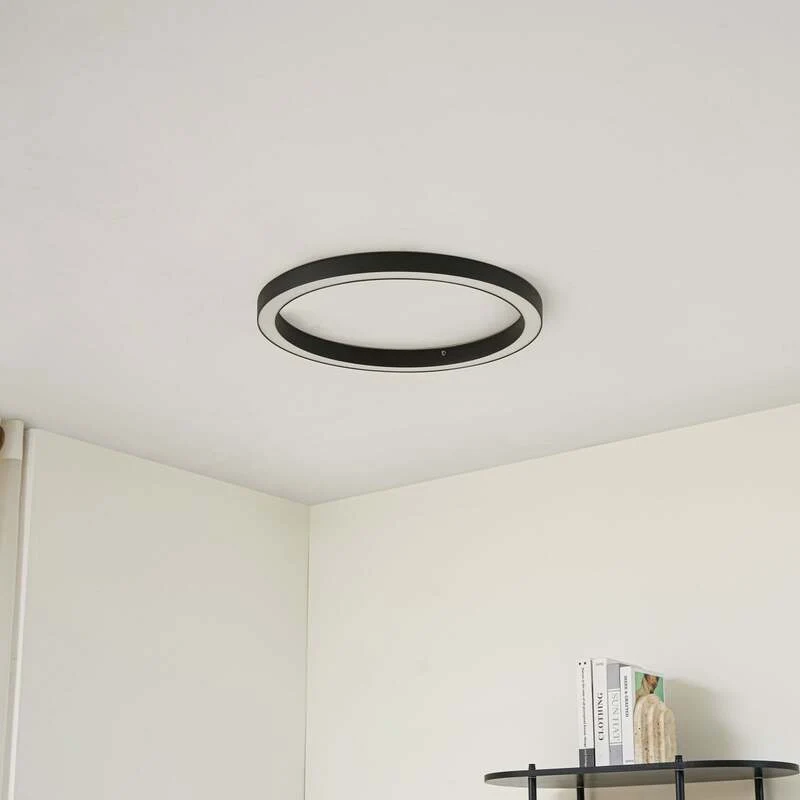 B-Ware Lucande Deckenleuchte Lampe LED schwarz Fernbedienung dimmbar Eisen Kunststoff