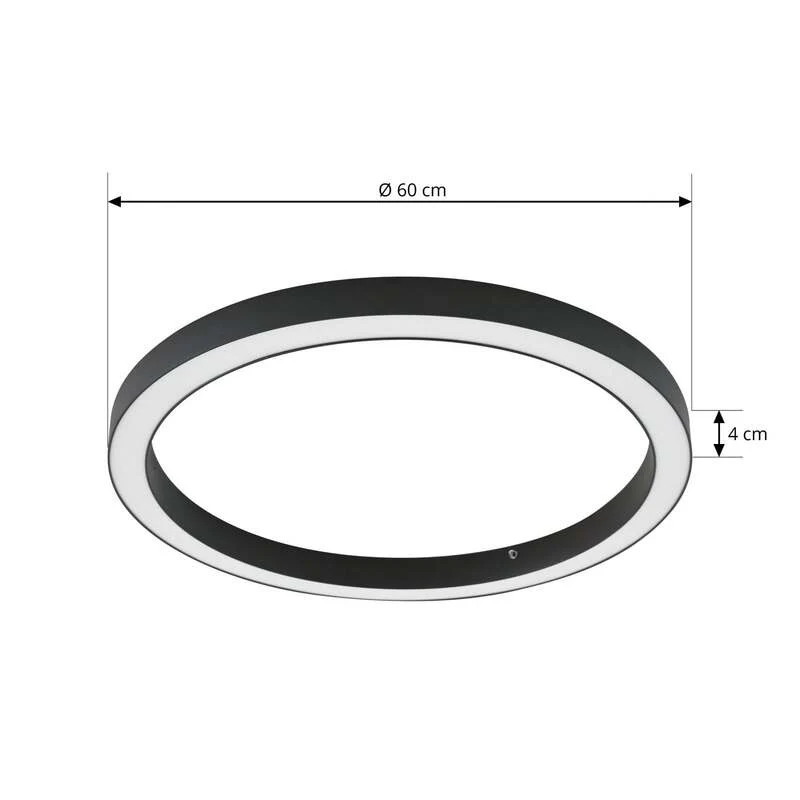 B-Ware Lucande Deckenleuchte Lampe LED schwarz Fernbedienung dimmbar Eisen Kunststoff
