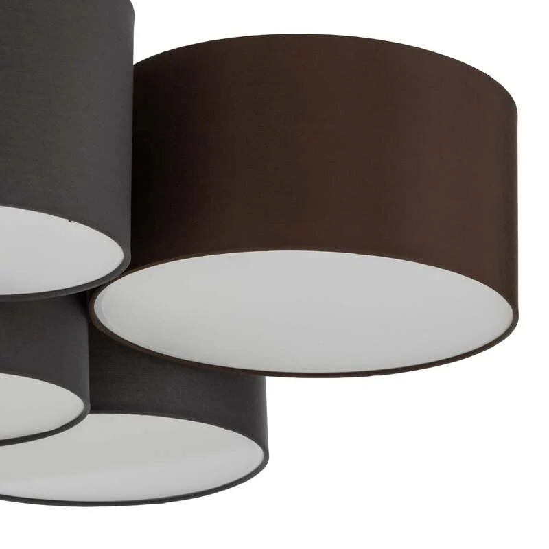 B-Ware Lindby Deckenlampe Hängeleuchte Laurenz LED 6-flammig dimmbar grau/braun Ø99cm
