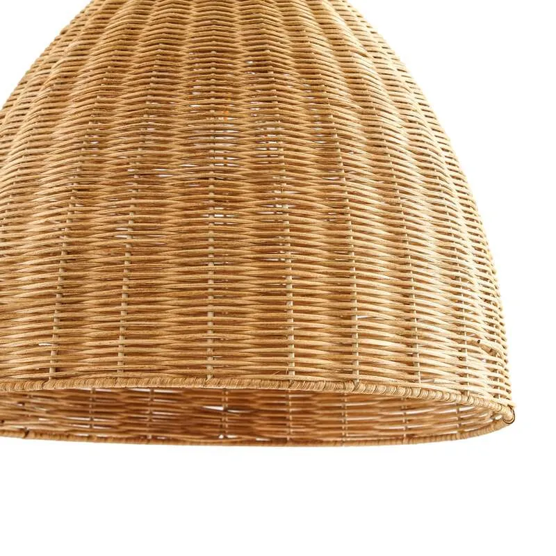 B-Ware Lindby Hängeleuchte Laverne LED Pendelleuchte Rattan dimmbar beige Ø40cm 35cm