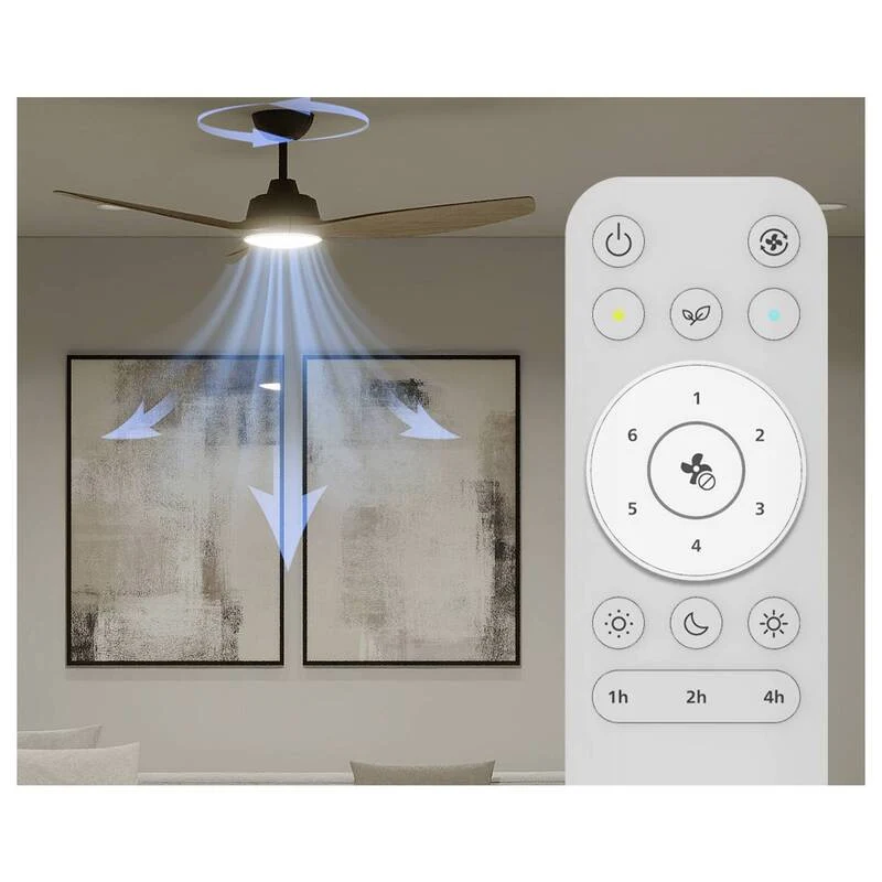 B-Ware Philips LED Deckenventilator Olas 35W Dimmbar mit Fernbedienung schwarz braun