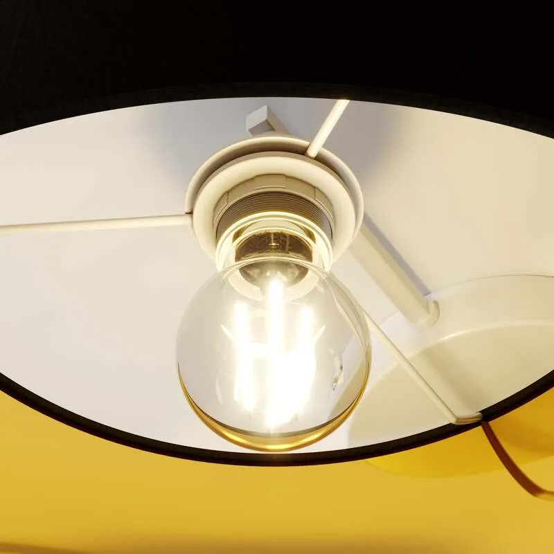 B-Ware Lindby Deckenlampe Laurenz LED dimmbar 3-flg schwarz-gold Stoff Ø61cm 25,5cm