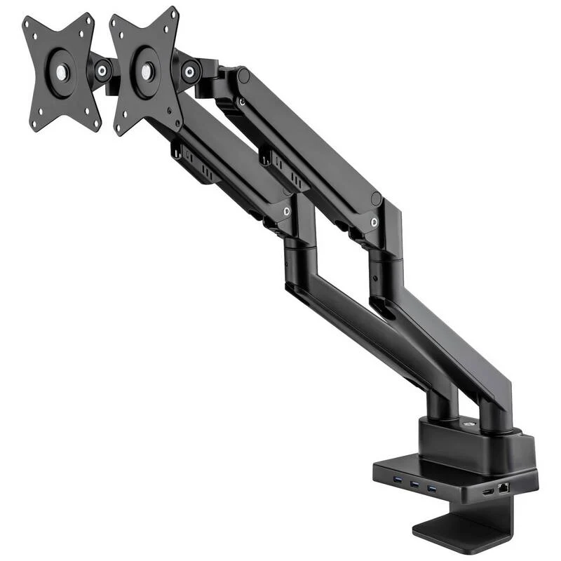B-Ware Manhattan Monitor-Tischhalterung 2 Displays Neigbar Schwenkbar Schwarz 43-81cm