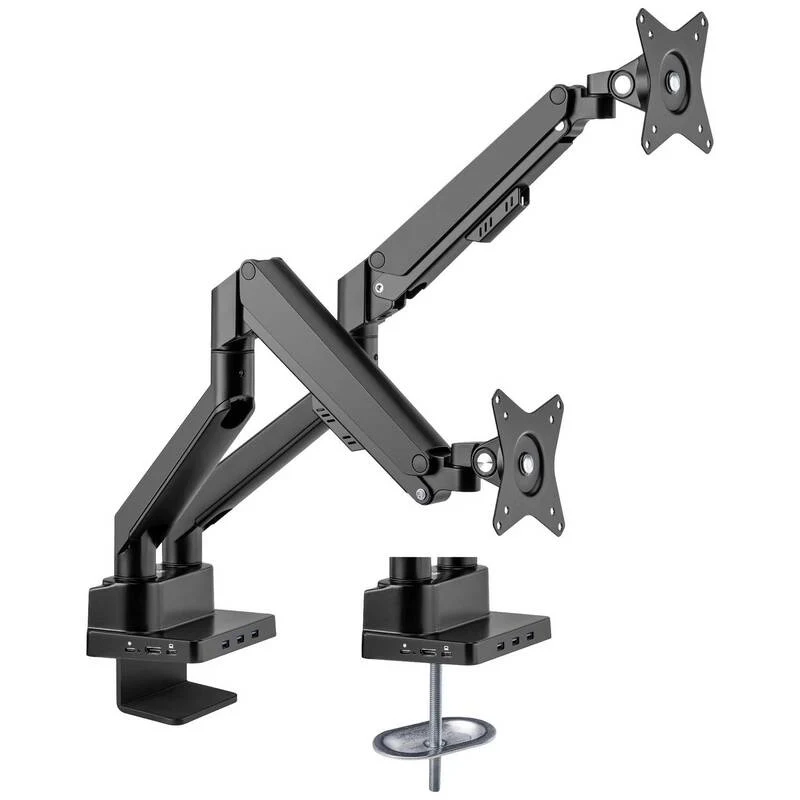 B-Ware Manhattan Monitor-Tischhalterung 2 Displays Neigbar Schwenkbar Schwarz 43-81cm