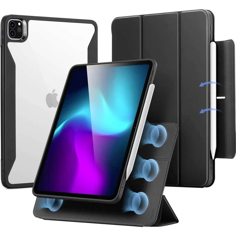 B-Ware ESR Tablet-Cover BookCase für Apple iPad Pro 13" (M4, 2024) Schwarz Transparent