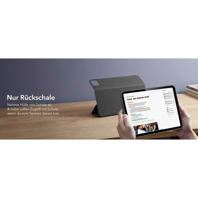 B-Ware ESR Tablet-Cover BookCase für Apple iPad Pro 13" (M4, 2024) Schwarz Transparent