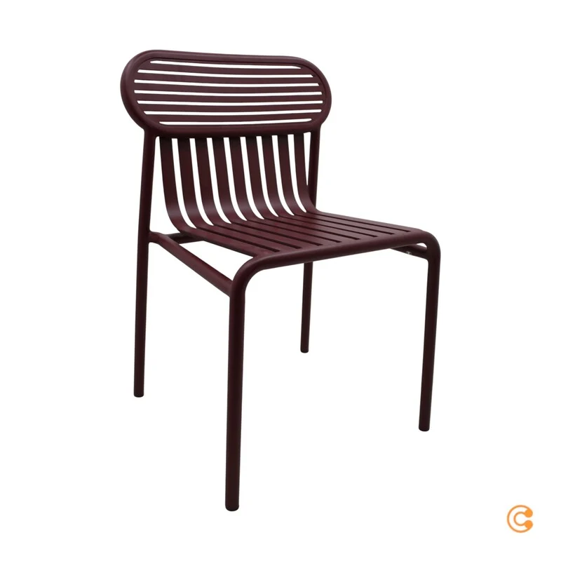 B-Ware Petite Friture Week-End Outdoor Stuhl Gartenstuhl Esszimmerstuhl Metall burgund