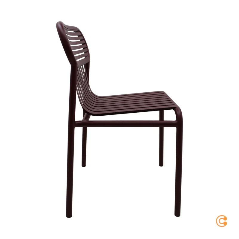 B-Ware Petite Friture Week-End Outdoor Stuhl Gartenstuhl Esszimmerstuhl Metall burgund