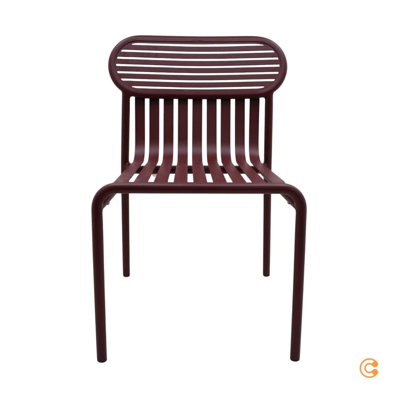 B-Ware Petite Friture Week-End Outdoor Stuhl Gartenstuhl Esszimmerstuhl Metall burgund