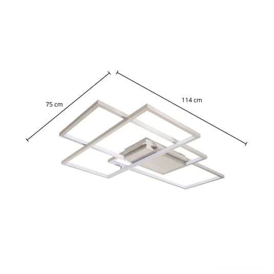 B-Ware Lindby Deckenlampe Deckenleuchte LED WiZ App steuerbar RGBW nickel dimmbar