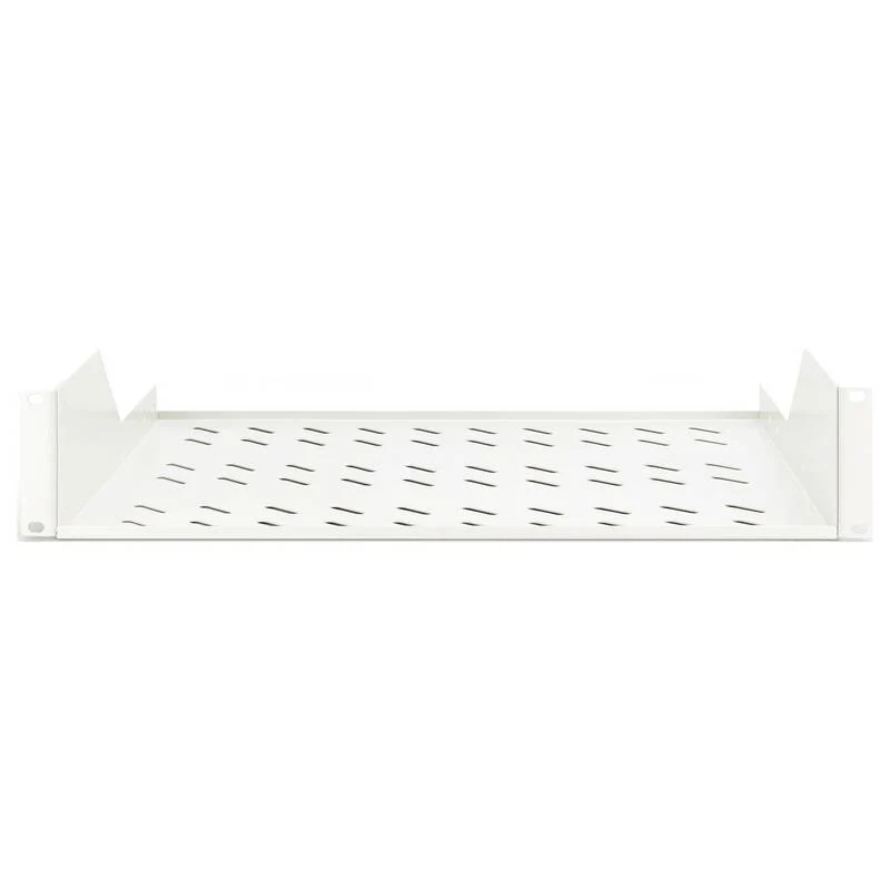 B-Ware Digitus Netzwerkschrank-Fachboden 19 Zoll 2 HE Lichtgrau ab 450mm Blech grau