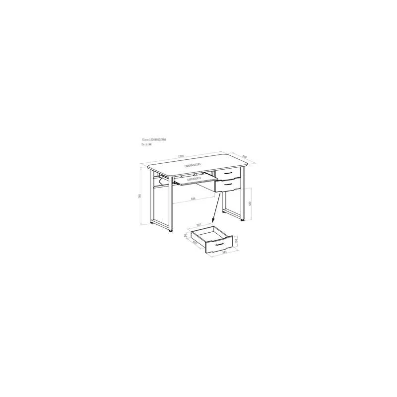 B-Ware WORKFLOW 120x60cm Schreibtisch Bürotisch Computertisch Büro-Tisch Graphit W708