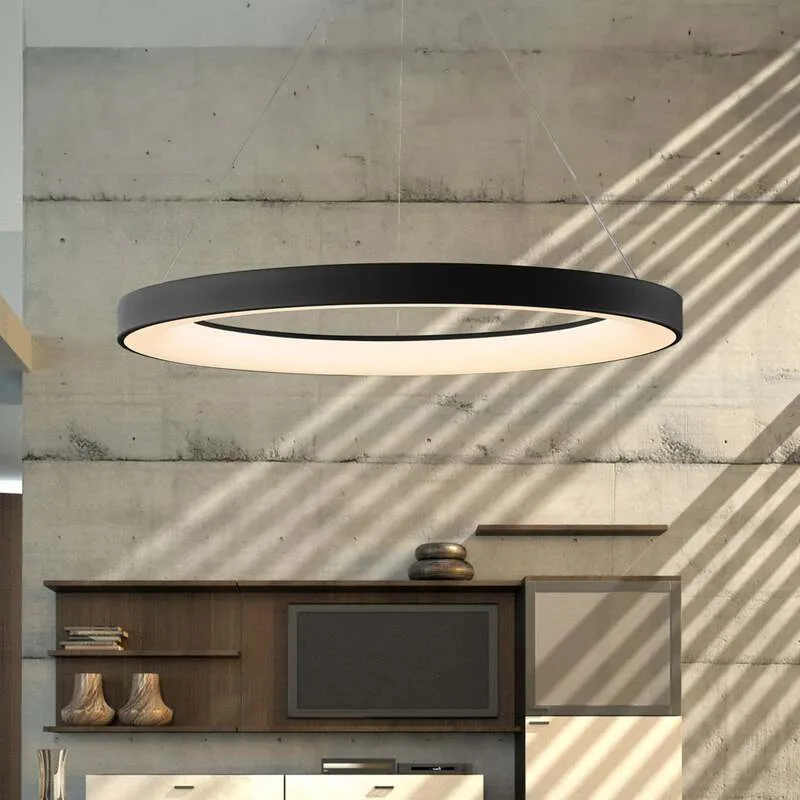 B-Ware Mantra Iluminación LED-Hängeleuchte Niseko II LED Fernbedienung Ø 65 cm schw762