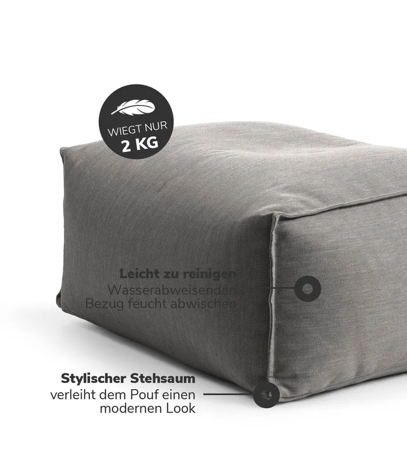 B-Ware mokebo Outdoor Der Ruhepouf Bodenkissen Steingrau Balkon Garten EPS Füllung