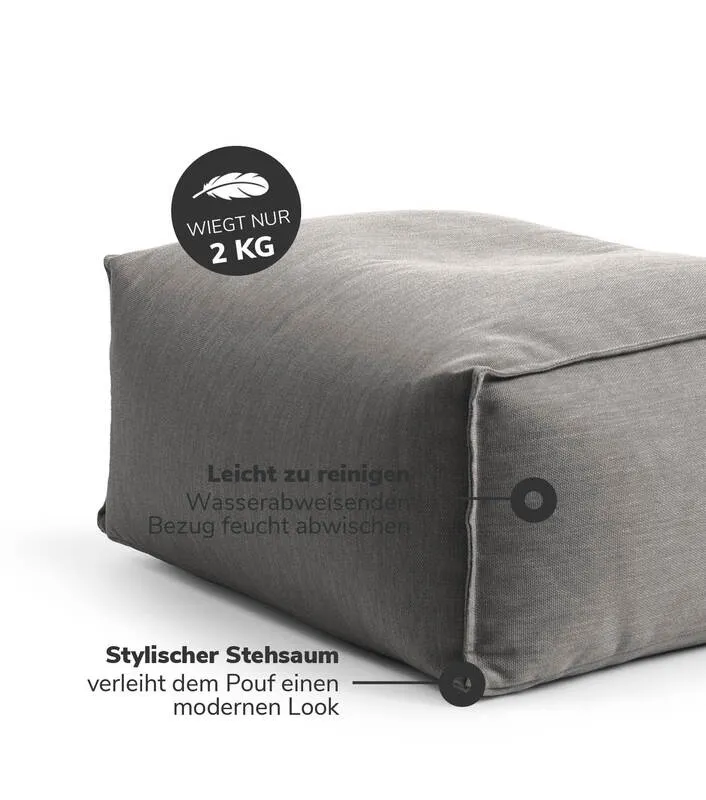 B-Ware mokebo Outdoor Der Ruhepouf Bodenkissen Steingrau Balkon Garten EPS Füllung