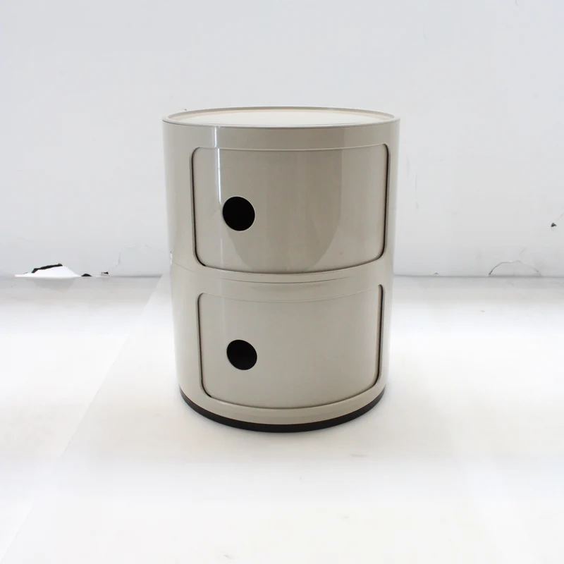 B-Ware Kartell Componibili Container Schrank Aufbewahrung Rund 2 Ebenen taubengrau