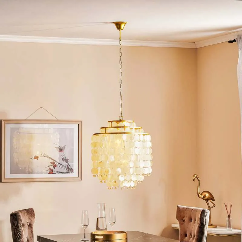 B-Ware Euluna Hängeleuchte Ruben Deckenlampe Wohnzimmerlampe Lampe Leuchte Perlmutt E27